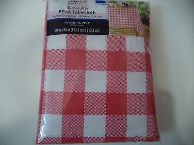 Mainstays Gingham 60 Inch x 84 Inch Chloride Free PEVA Rectangular Tablecloth-image