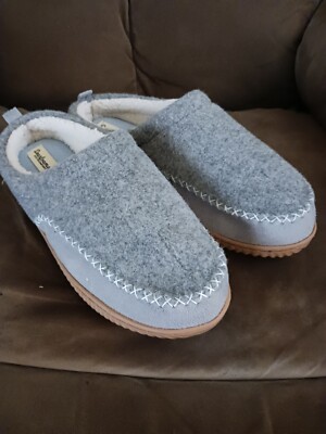 Dearfoams Cozy Comfort Women's Brand New Slippers Size 9-10 Gray with Faux Fur-image