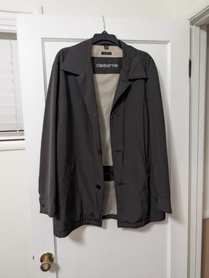 Claiborne Vintage Men's Size L Black Poly Tech All Weather Jacket-image