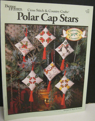BETTER HOMES AND GARDENS CROSS STITCH & COUNTRY CRAFTS POLAR CAP STARS #83 1992-image