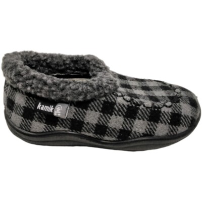 Kamik Cozy Cabin 2 - Big Kids (Size 9)- House Slippers-Grey, Black- *New*-image