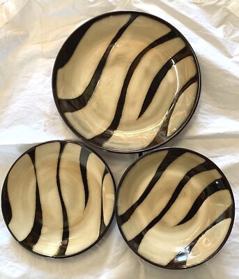 Pier 1  Zebra Dishes:  Bowl, Dinner Plate, or Salad Plate Animal Print Quality-image