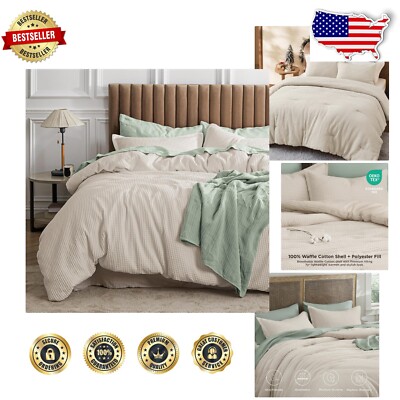 Luxurious California King Beige Comforter Set - 1 Comforter & 2 Pillow Shams-image
