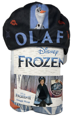 Frozen II Olaf Kids Snuggle Wrap Hoodie Cape Soft Cozy Blanket 31