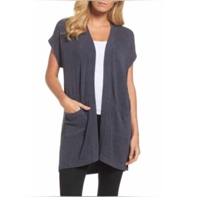 Barefoot Dreams Cozy Chic Ultra Lite Knit Sleeveless Open Front Cardigan Soft-image