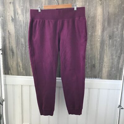 thick and cozy burgundy plum comfort waist sweat pants size XL-image