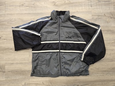 Vintage Spalding Athletic Jacket Men Large Black Gray Full Zip Lined Windbreaker-image