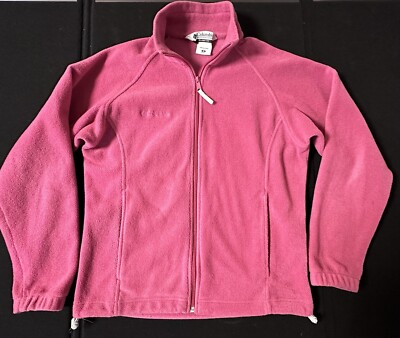 Columbia Fleece Jacket Womens Small Pink Full Zip Cozy Comfort Casual Outerwear-image