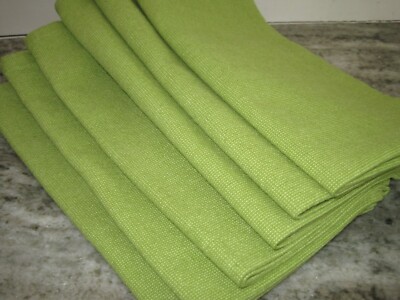 PIER 1 IMPORTS ~ Lot of 6 Large Cotton Napkin Spring Green ~ 19