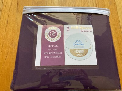  NEW BECKY CAMERON Home Collection 1800 FULL / QUEEN White Duvet Cover & 2 Shams-image