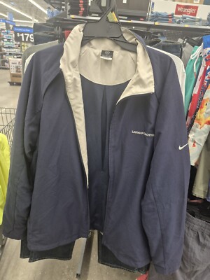 Vintage Lehman Brothers Branded Men's Blue Windcheater Golf Jacket-image