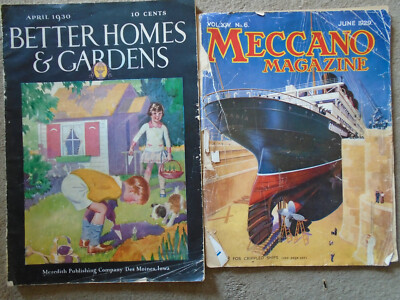 (2) 1930 Better Homes & Gardens and 1929 Meccano Magazines-image