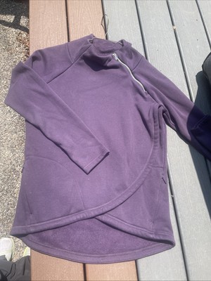 Athleta Small Cozy Karma Funnel Neck Oversized Sweatshirt Plum Cabernet-image