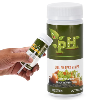 100 Strip Soil Ph Test Kit - Complete Ph Test Checker - Professional Tester for -image