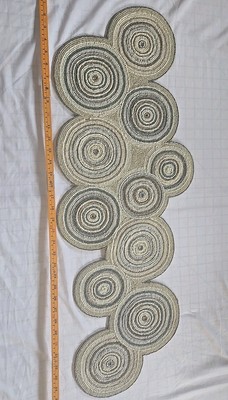 Pier 1 Glass Beaded Boho Floral Table Runner, Table Topper, Centerpiece Read-image