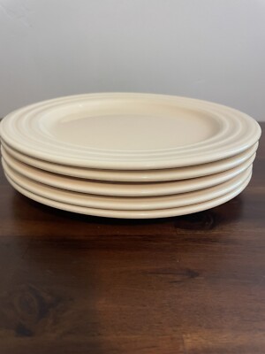 Pier 1 Ironstone New Essentials Butter Light Yellow Plates Set Of 5-image