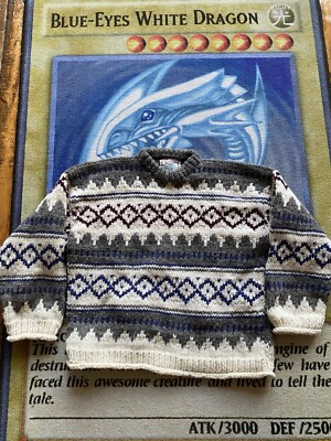 Vintage CCH Imports Wool Sweater Men’s L Birds Eye Fisherman Hand Knit Equador-image