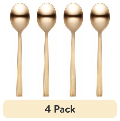 (4 pack) Better Homes & Gardens River Gold Stainless Steel Tableware Teaspoon-image