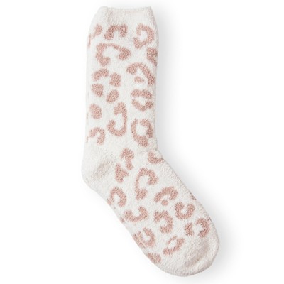 Damonsang Fuzzy Leopard Print Socks for Women - Microfiber Cozy Fluffy Warm L...-image