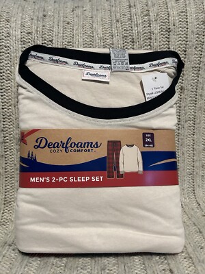 Dearfoams Cozy Comfort Mens 2 Piece Sleep Set Red Plaid Size 2XL 44-46 NEW-image