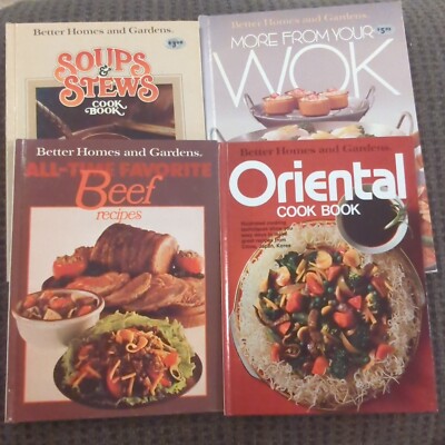 Lot Of 4 Better Homes Gardens Cookbook vintage Soups & Stews, Beef, Wok Oriental-image
