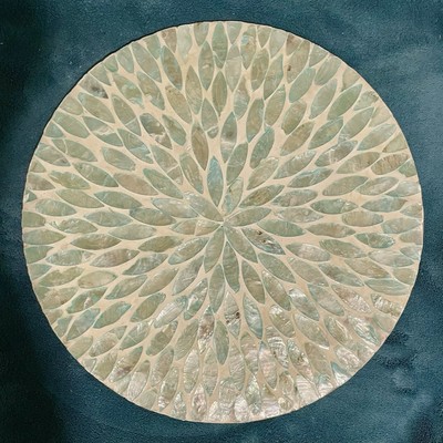 PIER 1 IMPORTS CIRCLE PLACEMAT TABLE MAT FAUX SHELL CAPIZ?-image