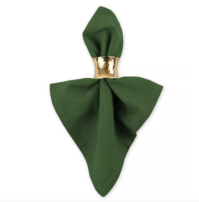 DII DESIGN IMPORTS HAMMERED GOLD NAPKIN RING SET OF 12 BRAND NEW-image