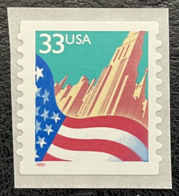 1999 Scott #3282 - 33¢ - FLAG OVER CITY - Coil Single Mint NH-image