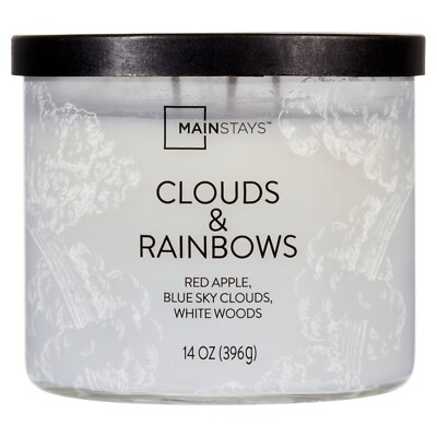 Mainstays 3-Wick Wrapped Clouds & Rainbows Scented Candle, 14 oz-image