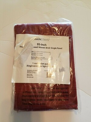 Mainstays Brick Maroon Burgundy Embossed Room Darkening Curtain Panel One 52x95-image