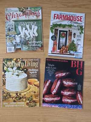 Lot of 4 Better Homes & Gardens Christmas, Farmhouse Christmas Magazines-image