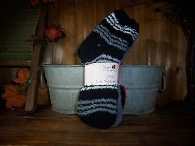 SECRET TRASURES COZY MID CREW SOCKS 6 PAIRS SIZE 4-10 STRIPED MULTICOLOR SOFT NE-image