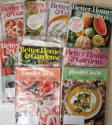 Lot Of 10 Better Homes And Gardens Magazines 2019 And 2020 Sealed With Others -image