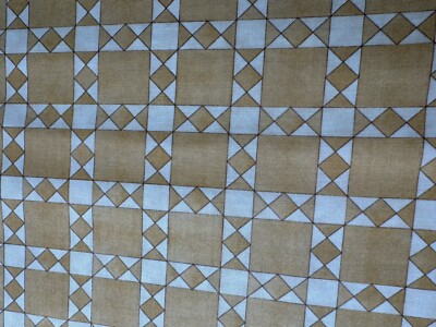 Homegrown quilt fabric by South Sea Imports 43118-221 plaid quilt design on tan-image