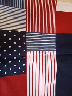 Pier 1 Table Runner Patriotic Patchwork 100% Cotton 14x72 In Never Used No Tags-image