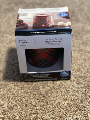 Mainstays 18 Watt Electric Red and Green Plaid Christmas Ceramic Wax Warmer-image