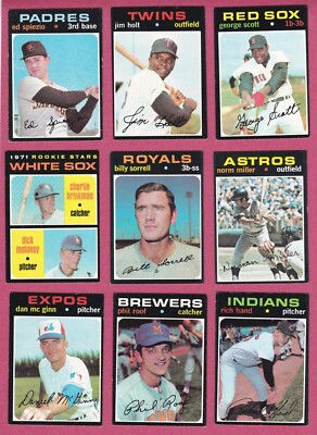 1971 Topps Baseball Cards - EX+ to EXMT commons to complete your set-image