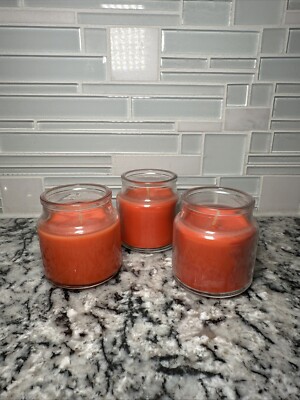 MainStays (No Label) Cranberry Mandarin Scented Candle 3oz Set Of 3-image
