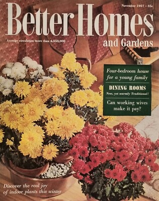 VINTAGE BETTER HOMES AND GARDENS MAGAZINE  NOVEMBER 1957 THANKSGIVING RARE-image