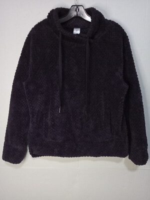 Women's Cozy Dark Purple Plum Night Plush Pullover Hoodie Small S-image