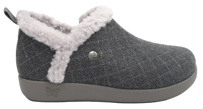 Alegria Womens Cozee Lightweight Cozy Comfort Fur Lined Slippers - Smoke-image