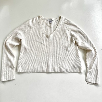 Athleta Felicity Cozy V Neck Sweater Magnolia White Small #466767-image