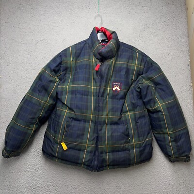 Vintage Tommy Hilfiger Down Jacket Mens XL Blue Green Reversible Outdoor 90s Y2K-image