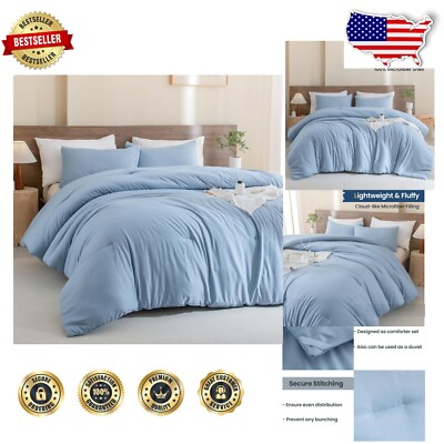 Serene Full Size Comforter Set - Lightweight Microfiber for Cozy Sleep-image