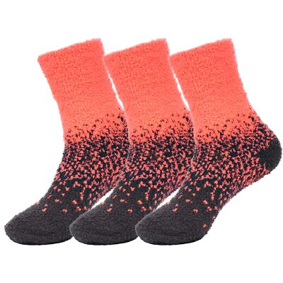 Medium/Large Super Soft Warm Cozy Fuzzy Gradient Socks - 04 Marigold - 3 prs-image