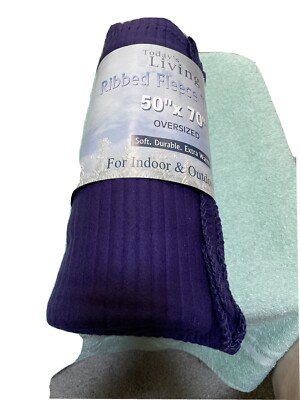 Living Today Purple  Oversized Fleece Throw 50 X 70 Brand New-image