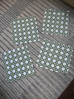 Great Used Trellis Lattice Bamboo Green Grandmillennial Placemats-image