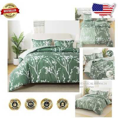 Luxurious King Size 104x90 Inch Microfiber Comforter Set - 3 Piece Floral Design-image