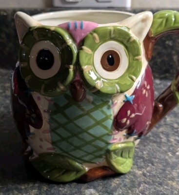 Owl Mug Pier 1 Imports: Olli The Owl Large 3D Hand-Painted Mug 16 oz. Coffee Mug-image