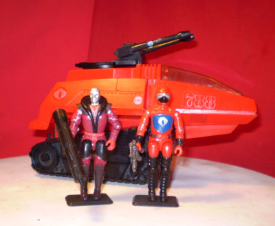 1985 SEARS GI JOE COBRA SMS SENTRY RED H.I.S.S. TANK + DRIVER & GUNNER DESTRO **-image